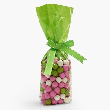 Nashville Wraps Clear with Green Candy Bags 1.4 mil, 2.75x2x10.5, 100PK 99692