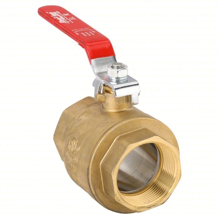 Zoro Select 2-1/2" FNPT Brass Ball Valve Inline 107-819