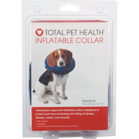 Boss Pet Total Pet Health Medium Blue Inflatable Pet Collar TP3630 16 19