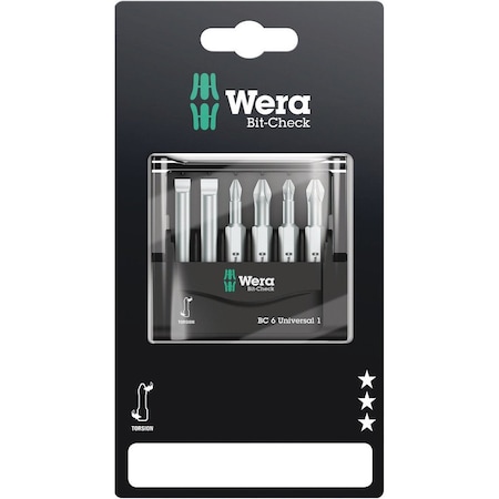 Wera Bit-Check 6 Universal 1 SB, 6 pieces 5073635001