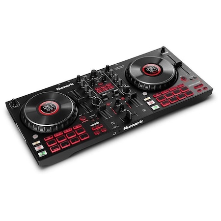 Numark 4-Deck Advanced DJ Controller with Jog Wheel Displays and Effects Paddles MIXTRACKPLATFX