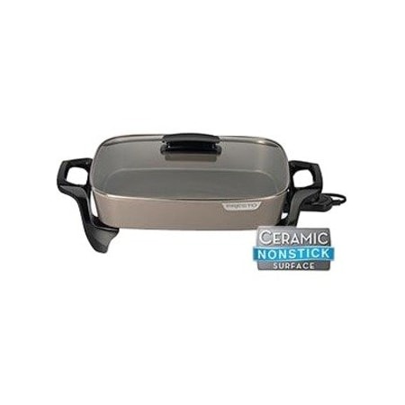 National Presto 06852 Electric Skillet with Cover, 15-3/4 in W Cooking Surface, 11-3/4 in D Cooking Surface, 1500 W 06856