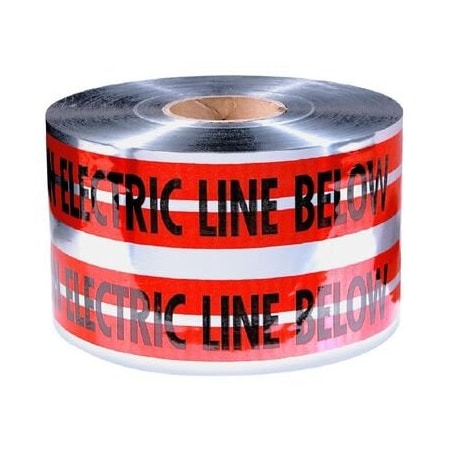 Empire Level CAUTION ELECTRIC LINE BELOW -Premium Detectable Utility Red Tape 6IN X 1000FT 31-109