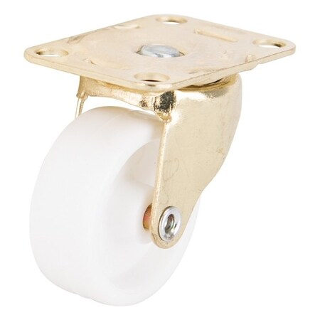 Prosource Swivel Caster, 1-5/8 in Dia Wheel, 5/8 in W Wheel, Plastic Wheel, White, 50 lb JC-B12-PS