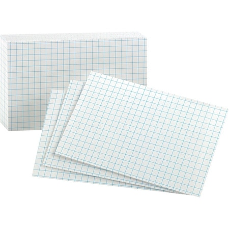 Oxford Graph Index Cards, 3in x 5in, 90 lb Basis Weight, Sustainable Forestry Initiative (SFI), White, 30PK 2035