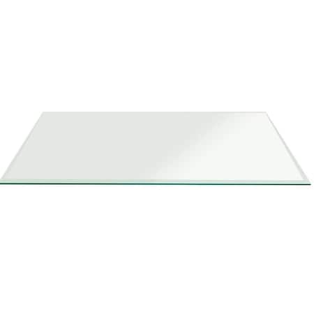 Fab Glass And Mirror Rectangle Glass 1/2in Thick, Beveled Tempered Radius Corners, 42in L x 60in W, Wall Mirror T-42x60REC12THBETE0