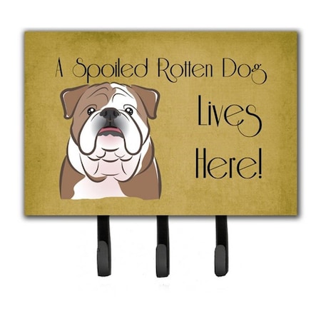 Carolines Treasures English Bulldog Spoiled Dog Lives Here Leash and Key Holder BB1467TH68