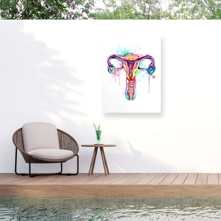 Trademark Fine Art Outdoor Canvas Art Lisa Whitehouse Uterus Wall Art for Patios, or Gardens GRL01987-OC1824WR