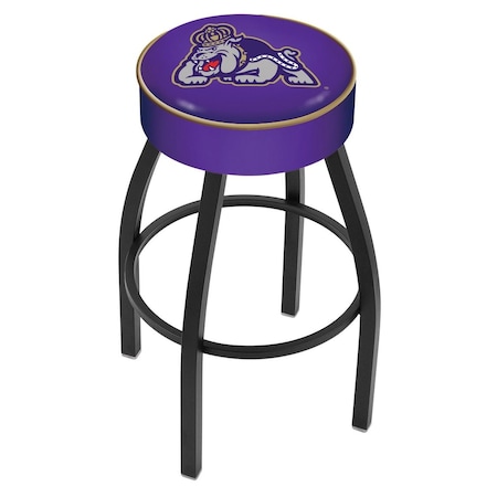 Holland Bar Stool Co 30" 4" James Madison Cushion Seat, Blk Wrinkle Base Swivel Bar Stool L8B130JmsMad