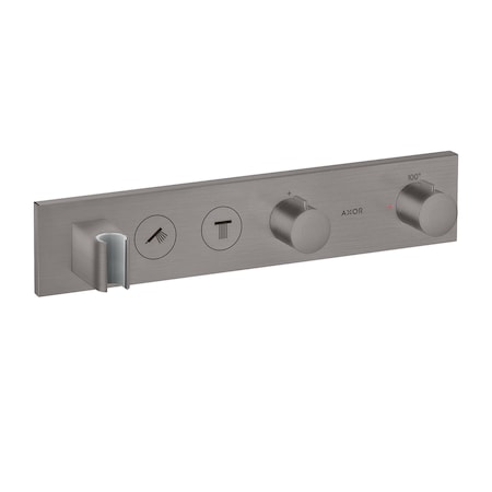 Axor ShowerSolutions Thermostatic Module Trim Select for 2 Functions in Brushed Black Chrome 18355341