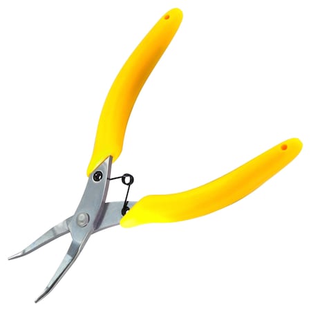 Multicomp Pro Pliers, Hobby, Bent Nose, Smooth Jaw, Comfortable Insulated Grips, Stainless Steel, 5.71in. L MP012516