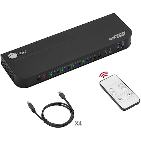 Siig 4X1 DISPLAYPORT 4K KVM USB3 SWITCH CE-KV0D11-S1