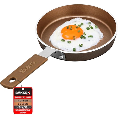 Bakken-Swiss Mini Nonstick Egg and Omelet Pan, Eco-Friendly, Copper/Golden, 5.5, 2PK BKCWMIN55