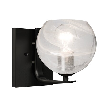 Besa Lighting Besa, Jilly Vanity, Vapor Clear, Black Finish, 1x60W E26 base 1WC-JILLYCL-BK