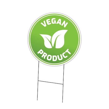 Signmission Farmers Market Vegan Double Sided Corrugated Plastic Circle Yard Sign, C-16-CIR-DS-WS-Vegan C-16-CIR-DS-WS-Vegan