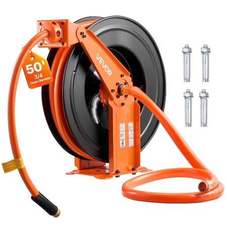 Vevor Retractable Air Hose Reel 50 FT x 3/4 Inch Air Hose Reel with Double Arm NTS-A20B