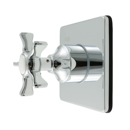 Kingston Brass Single-Handle Six-Way Diverter Valve with Square Trim Kit, Polished Chrome KS4041NX