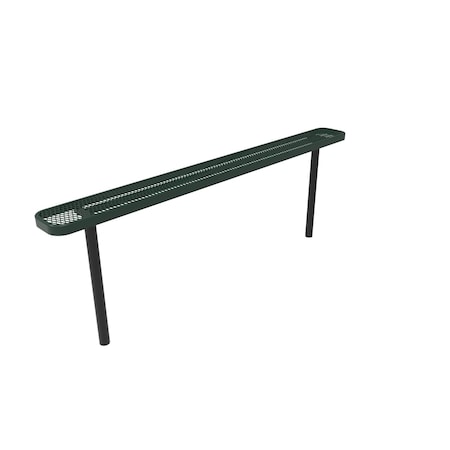 Mytcoat 8ft Outdoor Bench without Back, Inground, Green, Expanded Metal, Textured Coating 804317