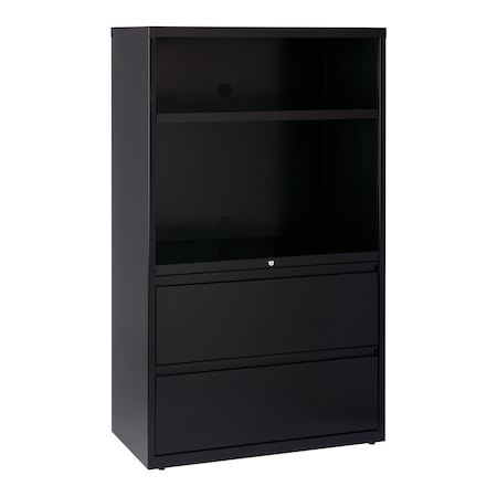 Hirsh 36" W 2 Drawer Lateral File Cabinet, Black, A4/Legal/Letter 16778