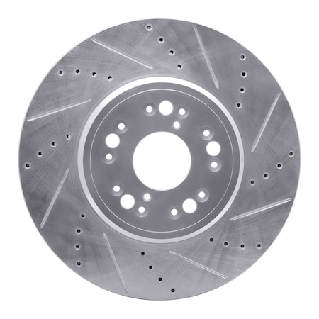 Dfc Premium Silver Drilled & Slotted Brake Rotor, Disc Brake Rotor, 631-75008R