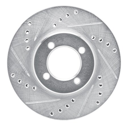 Dynamic Friction Co DFC Brake Rotor - Drilled and Slotted - Silver 631-76020L