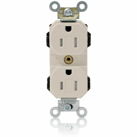 Leviton Lev-Lok Commercial Grade Tamper Resistant Duplex Receptacle, 15 Amp, 125 Volt MT562-ST
