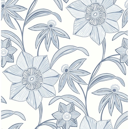 A-Street Prints Star Flower Blue Floral Trail Wallpaper 4172-27512