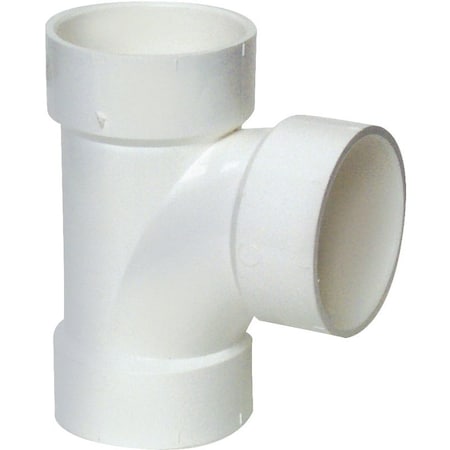 Canplas DWV Sanitary Pipe Tee, 3 in, Hub, PVC, White 192153
