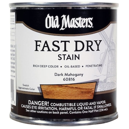 Fast Dry Stain 1/2 Pt Old Masters Dark Mahogany Interior Oil-Based Wood Stain 60816