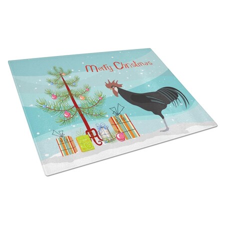 Carolines Treasures Minorca Ctalalan Chicken Christmas Glass Cutting Board - Large BB9208LCB