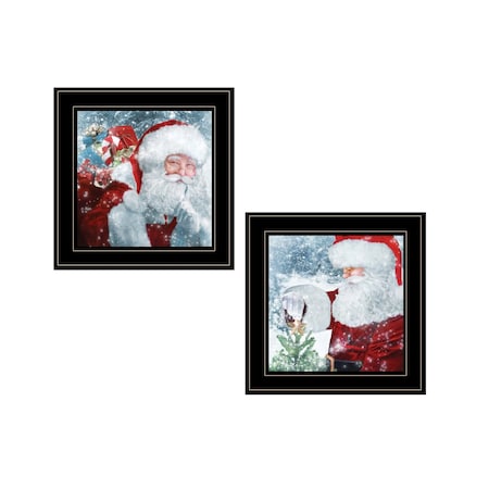 Homeroots Set Of Two Santas Blessings Black Framed Print Wall Art, 2PK 407916