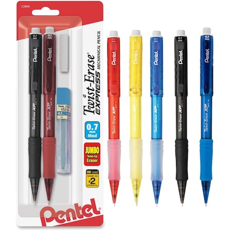 Pentel Twist-Erase EXPRESS Mechanical Pencil 0.7 mm 2 per Set QE417LEBP2