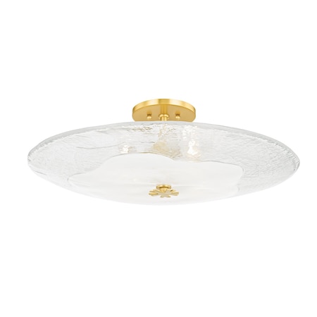 Hudson Valley Lighting Kelly Behun X Lago 4 Light Semi Flush 24 In. Aged Brass KBS1742504L-AGB
