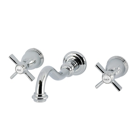 Kingston Brass Double-Handle Wall Mount Bathroom Faucet, Polished Chrome KS3121ZX