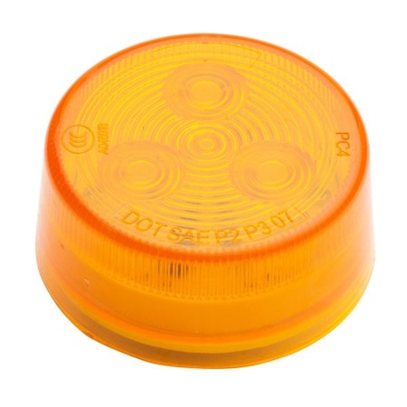 Grote Lighting 3-Diode LED Clearance Marker Light - 2in Round Amber, 12V, White Housing, Bracket Mount MKR4500YPG