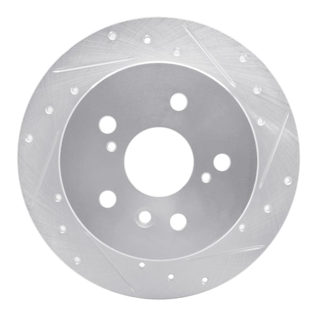 Dynamic Friction Co DFC Brake Rotor - Drilled and Slotted - Silver 631-76079R