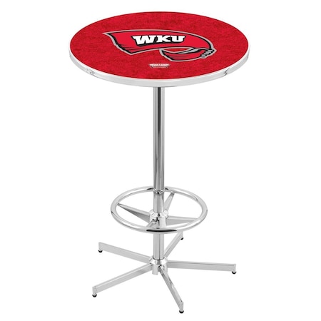 Holland Bar Stool Co 42" Chrome Western Kentucky Pub Table, 36" dia. Top L216C4236WestKy
