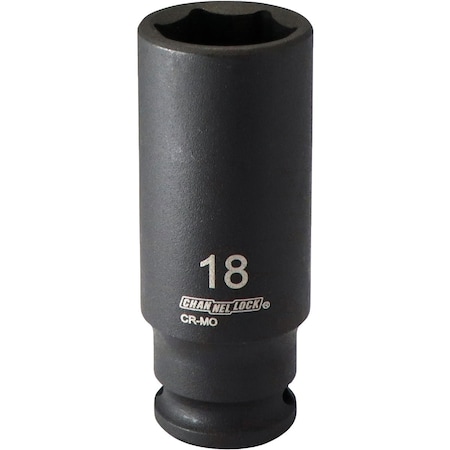 Channellock 3/8'' Drive 18 mm 6-Point Deep Metric Impact Socket S1815800122021001