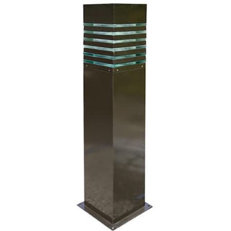 Feeltheglow 60W 120V Powder Coated Steel Bollard, Bronze - 42.31 x 9.81 x 9.81 in. FE2931025