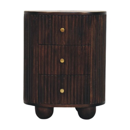 Homeroots 22" Brown Solid Wood Two Drawer Nightstand 701718