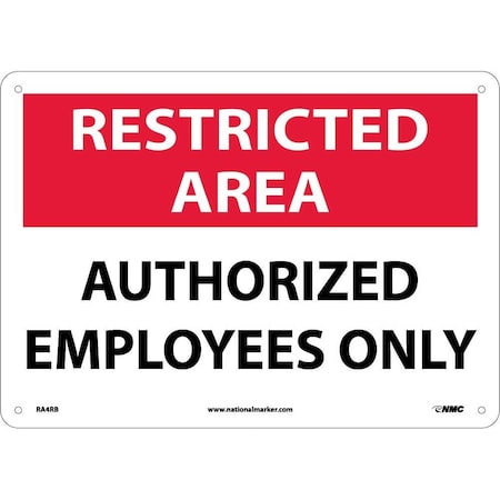 Nmc Restricted Area Authorized Employees Only Sign, RA4RB RA4RB