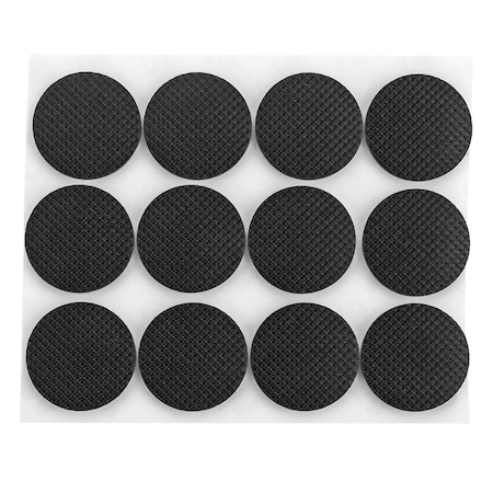 Posdatas 2.50 in. Plastic Heavy Duty Round Anti Skid Pad, Black, 4PK PO2742815