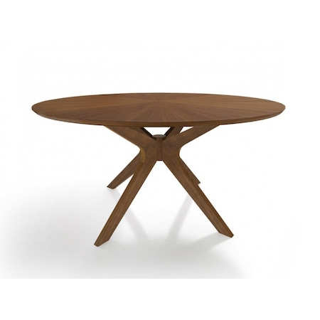 Homeroots 59" Brown Rounded Pedestal Base Dining Table 486014