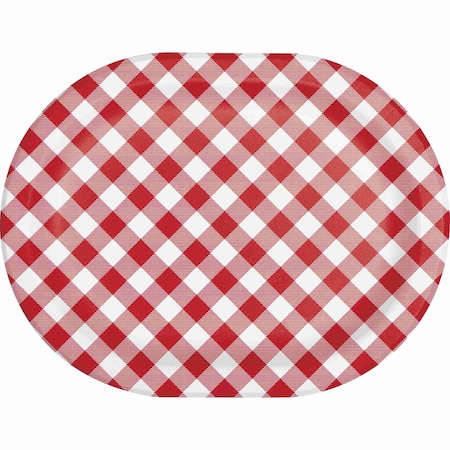 Creative Converting Classic Gingham Oval Paper Platter, 96PK 374436