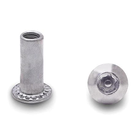 Light House Beauty 0.5 in. Six Lobe Barrel Nut with Anti-Tamper Pin, Stainless Steel LI1075612