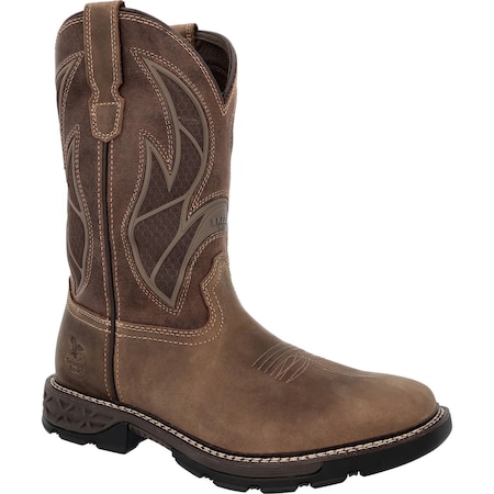 Georgia Boot Carbo-Tec FLX 11" Pull-On Alloy Toe Work Boot with InsulKul, Brown, Size 7 GB00736
