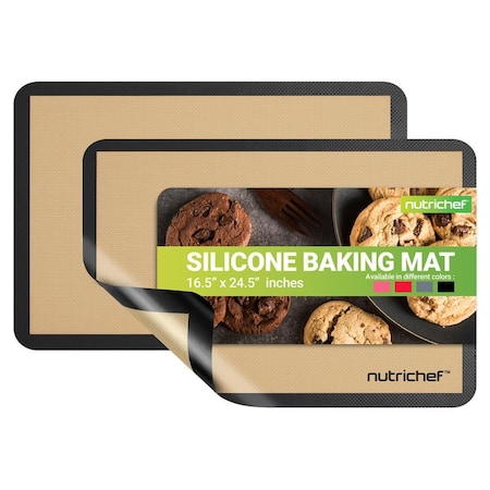 Nutrichef Silicone Baking Mats, Black NUBAPABK14