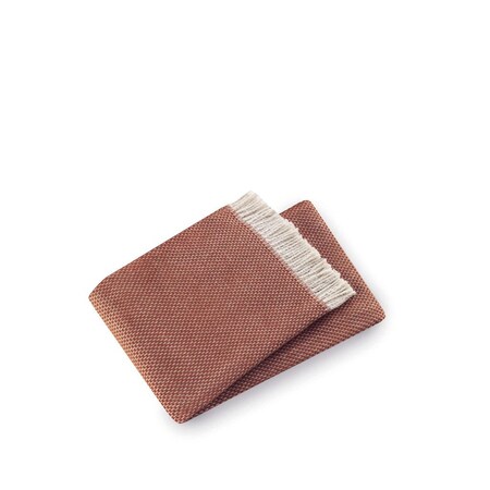 Homeroots 70" X 55" Terra Cotta Woven Cotton Plush Throw Blanket 475705