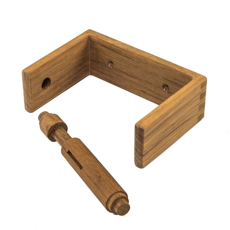 Homeroots Traditional Solid Teak Wall Mount Toilet Paper Holder 475854