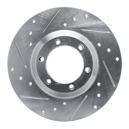 Dynamic Friction Co DFC Brake Rotor - Drilled and Slotted - Silver 631-37004L